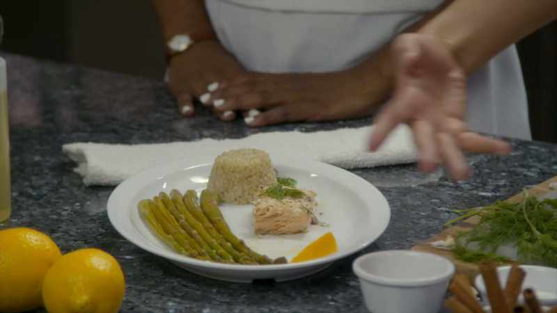 I arranged the asparagus