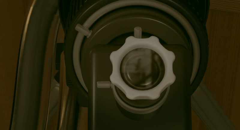 I could look down and see the side door