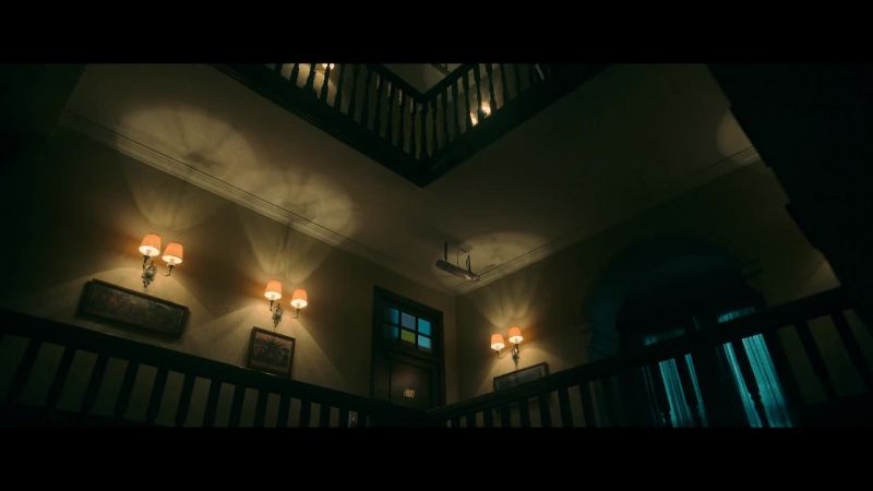 [eerie music playing]