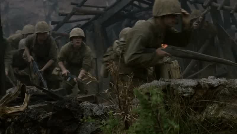 First platoon, get up on the rocks!