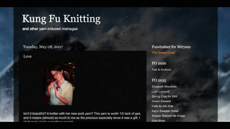 I found a blog called Kung Fu Knitting