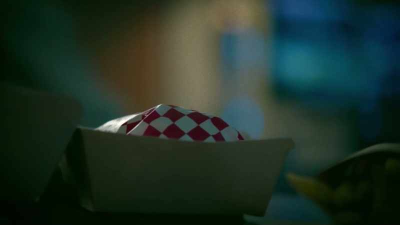I got, like, a shrimp burger 'cause I was really excited