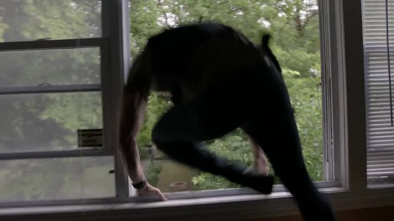 I got West. He's going out the window!