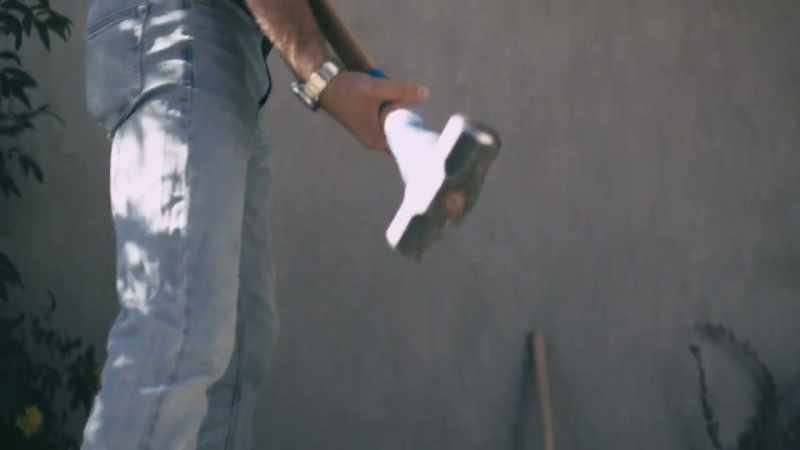 I grabbed a sledgehammer