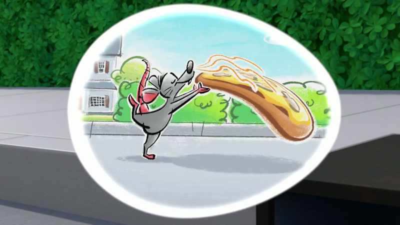 I grabbed the pizza