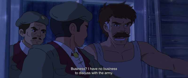 I have nothing to discuss with the army! - At ease, soldiers!