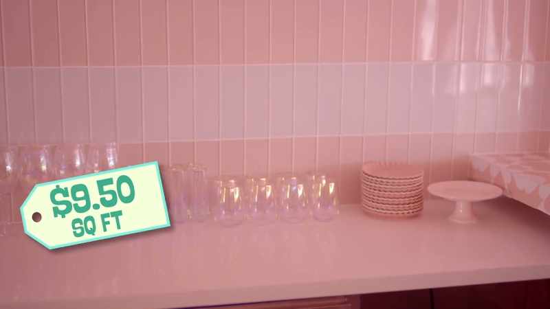I love that we have the tile from the pool in here