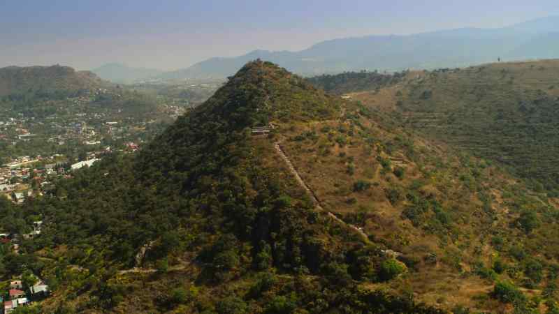 Perched atop this uniquely-shaped hill
