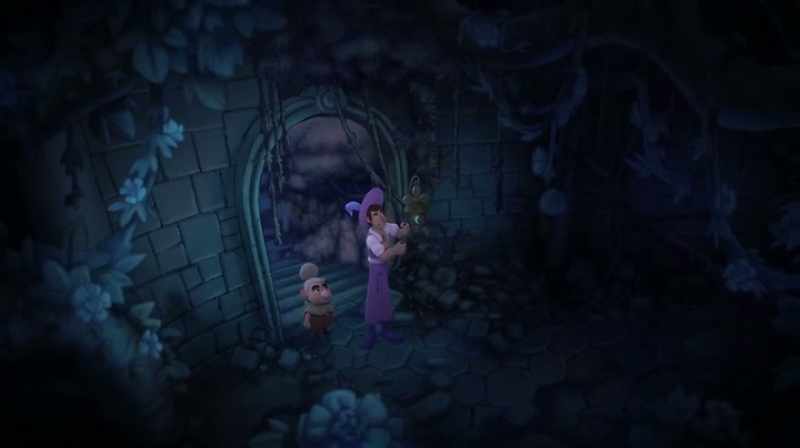 I remember glowing blue flowers in here
