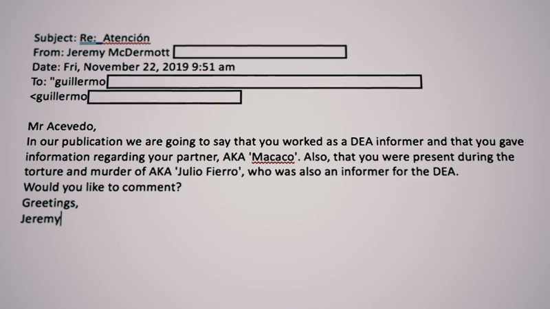 I respond by telling him what our accusations are