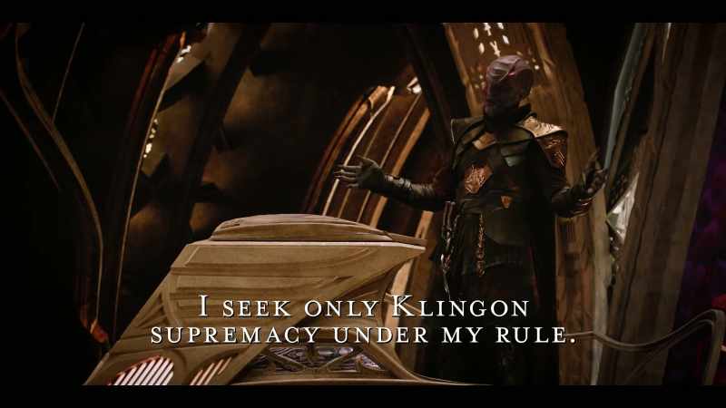 I seek only Klingon supremacy