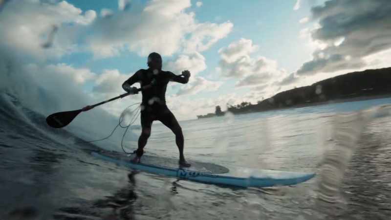 I started surfing and rode the whole wave
