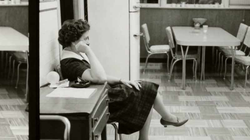 I stood by my mother's side in the kitchen