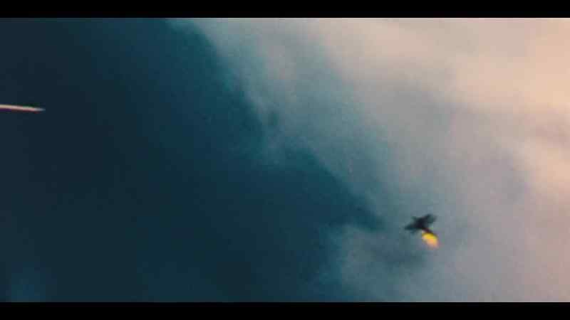 The tank was hit and the plane started burning