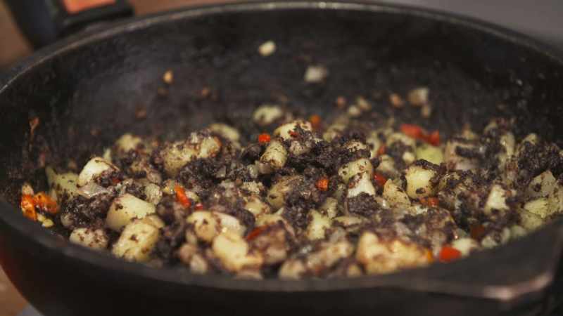 I think I didn't quite blanch the potatoes for long enough