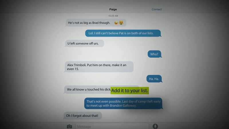 I took a private conversation from her iPad