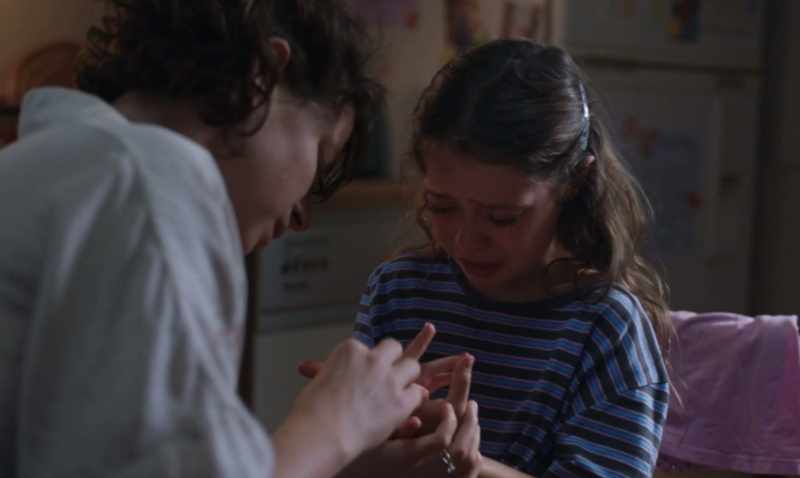I wanted to peel it like a snake like you do. [sniffles]