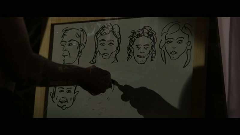 I watched my hand draw a row of faces on my whiteboard