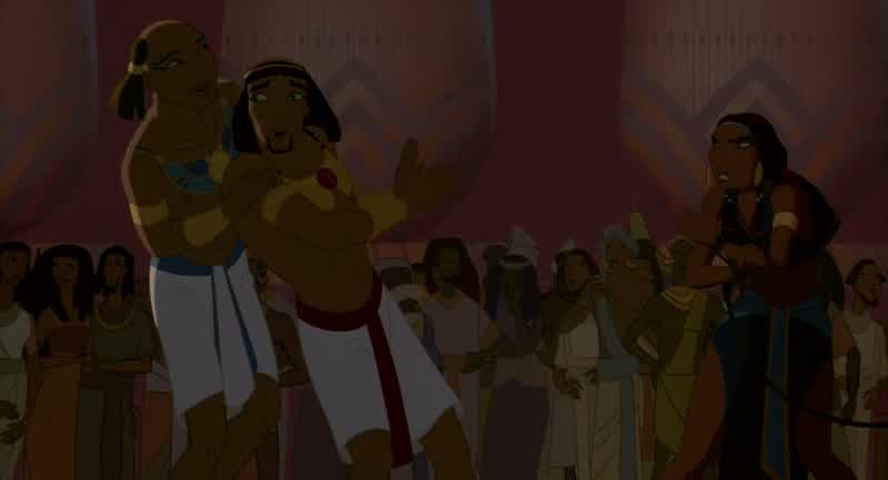 I won't be given to anyoneEspecially an arrogant pampered palace bratCHUCKLES Are you gonna let her talk to you like thatTZIPPORAH GRUNTS You will show the proper respectfor a Prince of EgyptBut I am
