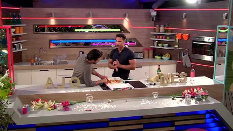 IAIN: In the kitchen, Rykard and Dan are having a man to man