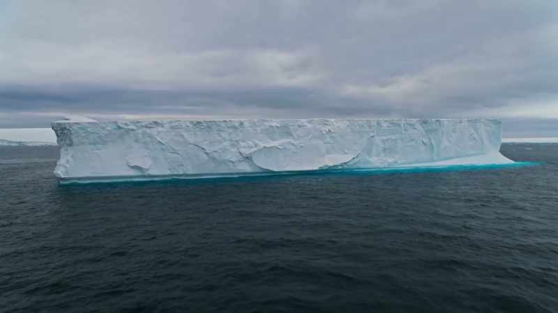 Icebergs appear