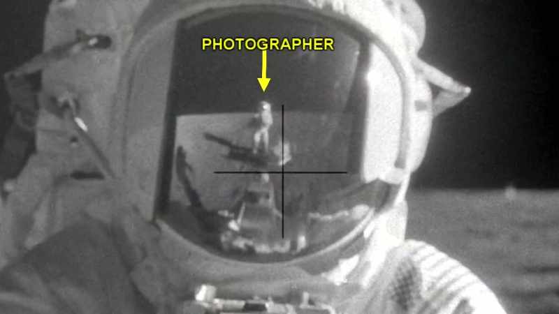 If we look next to the astronaut taking the picture