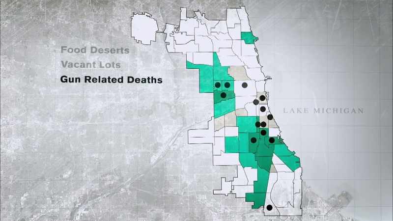 If you map out vacant lots, violent crime rates
