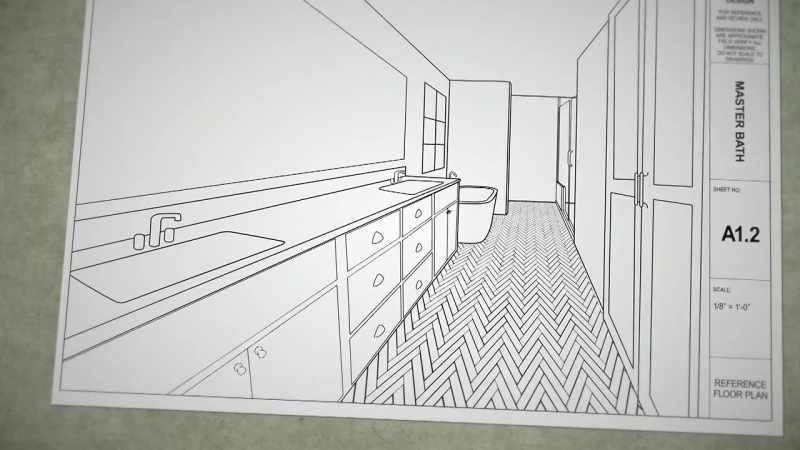 I'll put in a huge vanity, new tile flooring