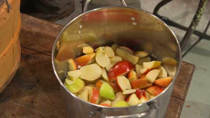 I'll took me some apples and I cut them up