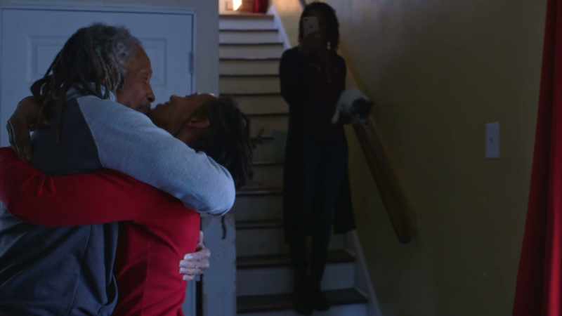 I'm glad me and his mom is out, you know