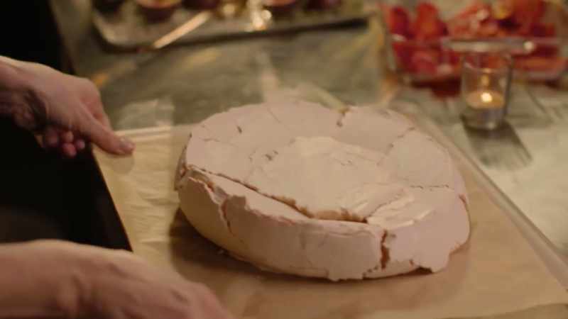 I'm going to flip over the pavlova base