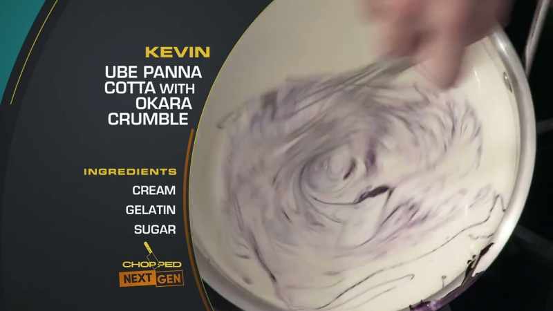 I'm going to make ube panna cotta with okara crumble