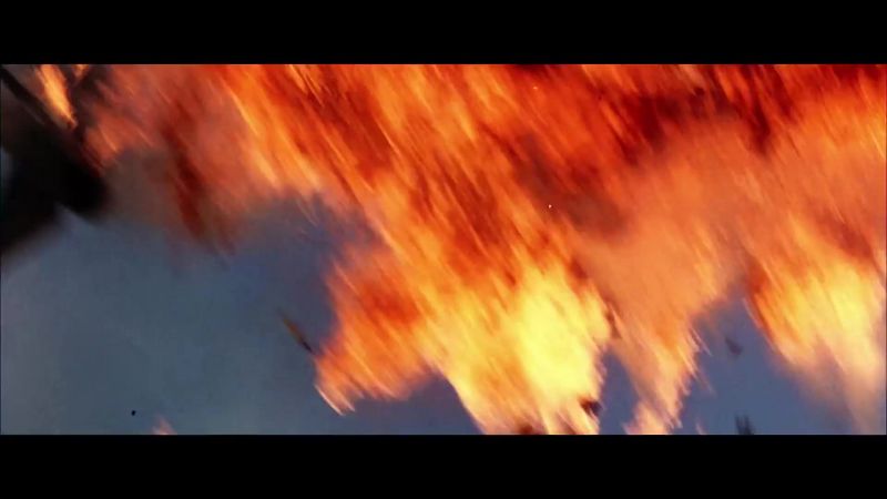 I'm hit. We're coming apart. I can't control it! We're going down