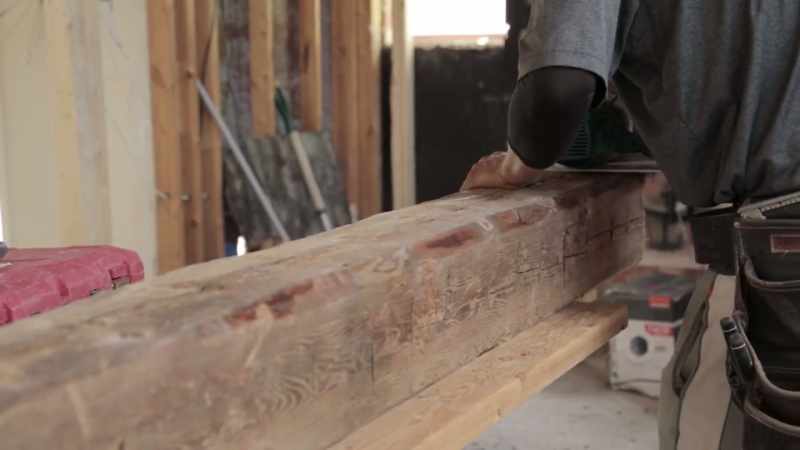 I'm installing this really cool antique beam