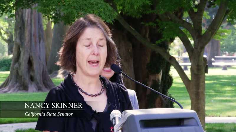 I'm Nancy Skinner, senator from the East Bay