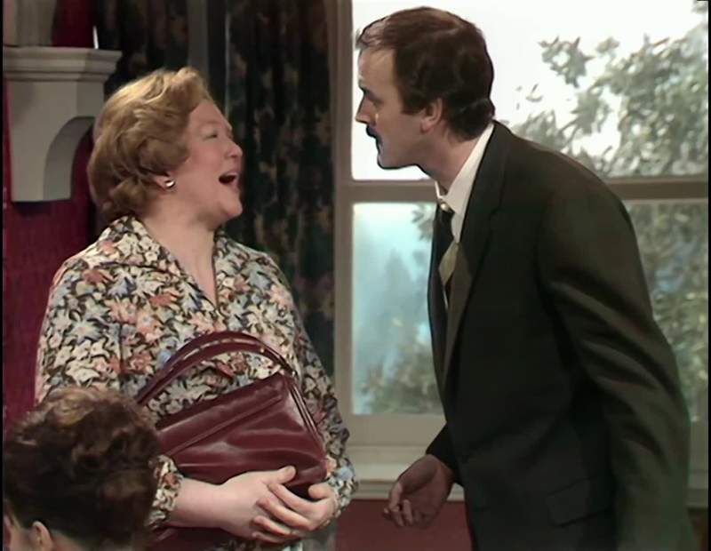 I'm not going to talk to her Basil I'm going to look at her