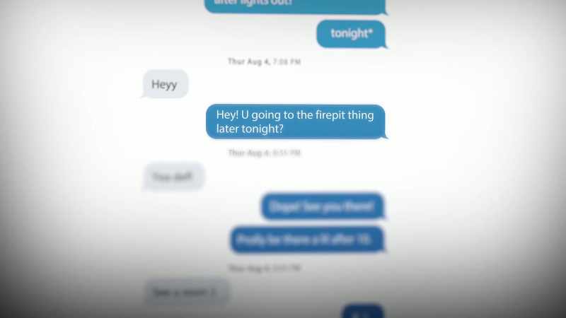 Immediately, Alex texts, 