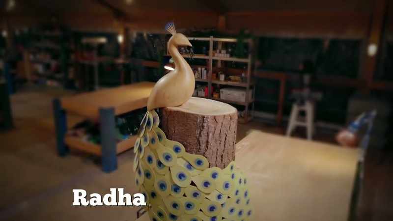 Immune from elimination, Radha assembled his sculpture