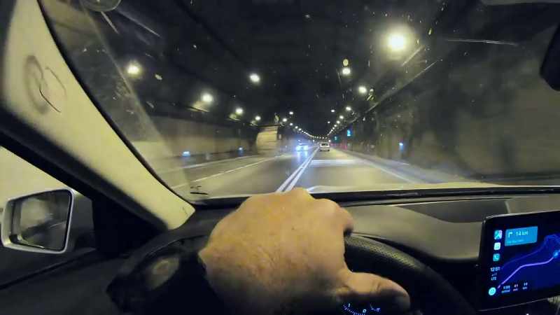 In a tunnel taking 20 minutes to journey through