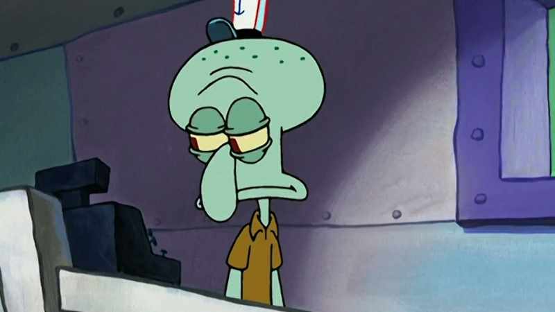 In fact, he thought that Squidward was doing it