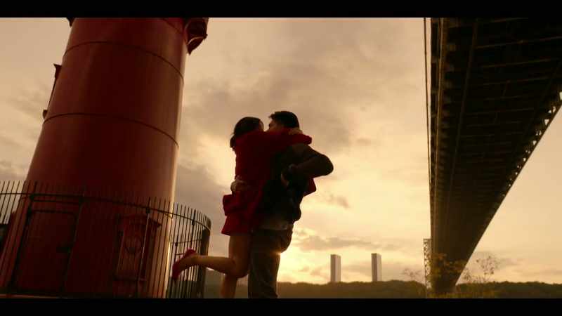 In that moment, kissing KO