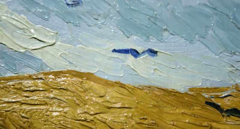 In the afternoon, after resting his easel on a haystack