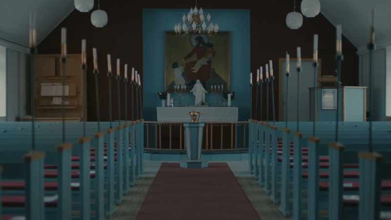 In the church in Greenland
