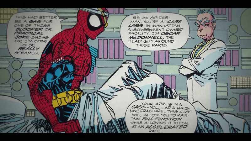 In the comics, he gets beat up, and they get him all patched up