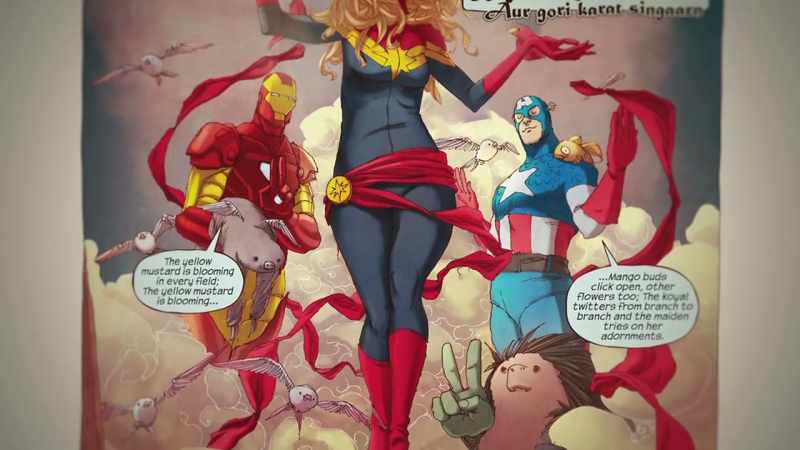 In the comics, Ms. Marvel is like Captain Marvel's biggest fan