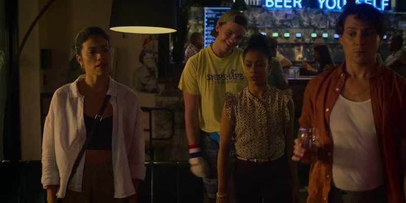 [indistinct conversations in the bar]