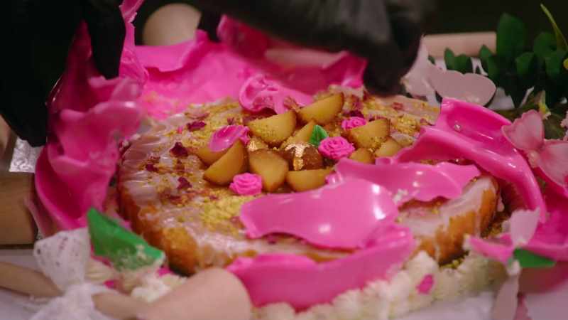 Inside is a gulab jamun cake, my favorite dessert