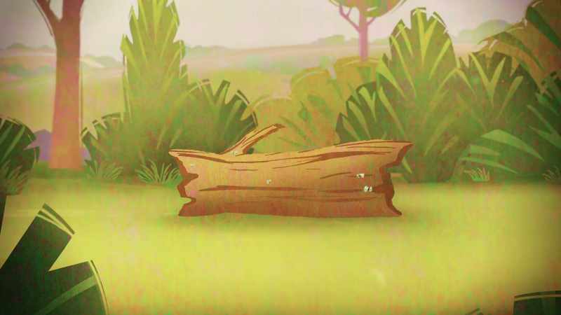 Inside the fallen log, Odette found the bee's home