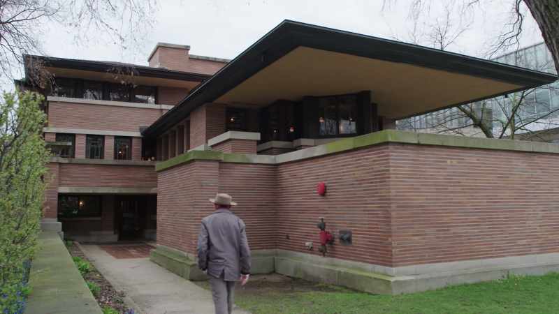 Inside too, Wright used this building to experiment