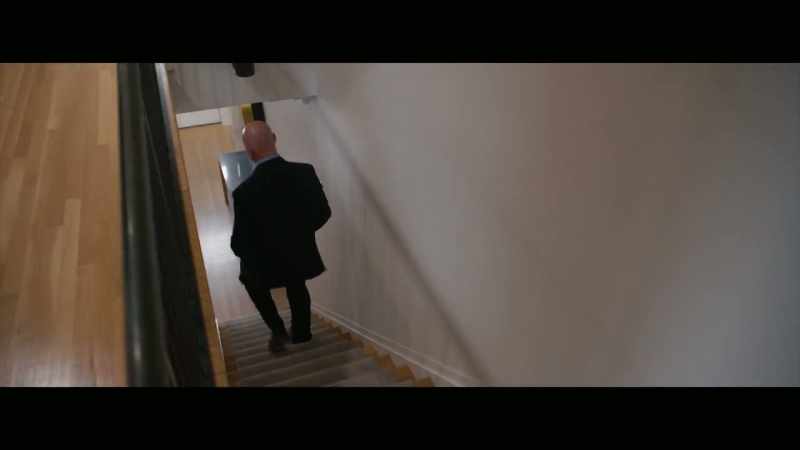 Instead he heads down the stairs